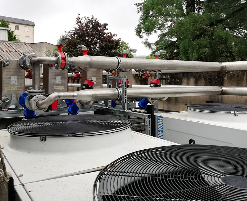 Connexion Groupe froid réalisée par MBTS Tuyauterie Soudure